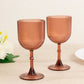 12-Pack Plastic Goblets Dusty Rose Vintage Ribbed Pattern - Reusable Shatterproof Glassware 9oz