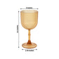 Amber gold ribbed reusable plastic wine goblet, 9oz, shatterproof.