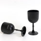 12-Pack Plastic Goblets Black Vintage Ribbed Pattern - Reusable Shatterproof Glassware 9oz