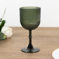 12 Pack Hunter Emerald Green Ribbed Reusable Plastic Wine Goblets, 9oz Shatterproof Vintage Drinking Glasses Water Goblets - 6.5"