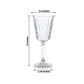 Clear 10oz shatterproof plastic cocktail glass with embossed leaf pattern.