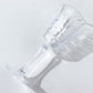 Clear shatterproof cocktail glass with embossed leaf pattern, 10oz, reusable.