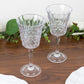 Clear shatterproof plastic cocktail glasses with embossed leaf pattern, 10oz.