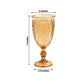 24-Pack Plastic Wine Glasses 10oz – Amber Gold Vintage Goblets with Retro Embossed Design, Elegant Drinkware - 7" Tall