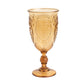 24-Pack Plastic Wine Glasses 10oz – Amber Gold Vintage Goblets with Retro Embossed Design, Elegant Drinkware - 7" Tall