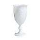 Pearl white vintage wine glass with embossed design, 10oz, 7" tall.