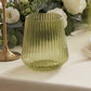 12-Pack Transparent Dusty Sage Green Plastic Stemless Wine Glasses – 12oz Ribbed Design, Reusable Sh
