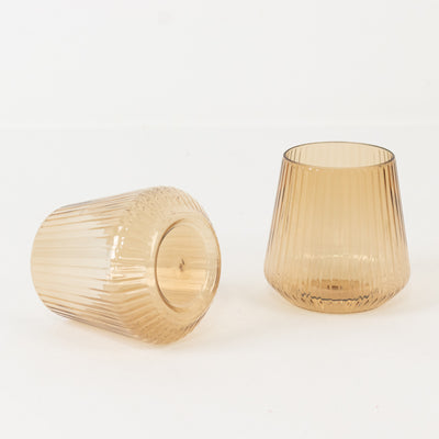 Transparent Amber Gold Stemless Wine Glasses