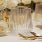 12-Pack Clear with Gold Rim Plastic Stemless Wine Glasses – 12oz Ribbed Design, Reusable Shatterproo