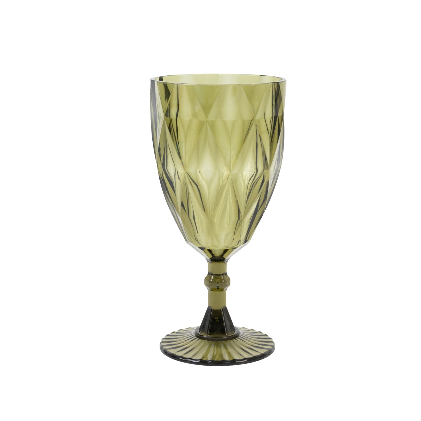 Dusty sage green vintage diamond cut plastic goblet.