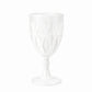 Pearl white vintage diamond cut plastic goblet, 11oz reusable wine glass.