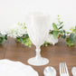 Pearl white vintage diamond cut plastic goblet on a table setting.