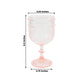 12 Pack Vintage Plastic Wine Goblets – 15oz Reusable Shatterproof Blush Embossed Floral Pattern Drinkware, Decorative Cups