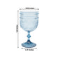 12 Pack Vintage Plastic Wine Goblets – 15oz Reusable Shatterproof Dusty Blue Embossed Floral Pattern Drinkware, Decorative Cups