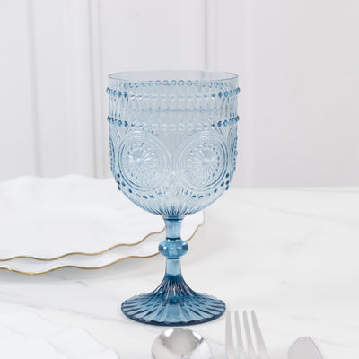 Transparent Dusty Blue Wine Goblets
