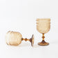 12 Pack Vintage Plastic Wine Goblets – 15oz Reusable Shatterproof Amber Gold Embossed Floral Pattern Drinkware, Decorative Cups