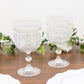 12 Pack Vintage Plastic Wine Goblets – 15oz Reusable Shatterproof Clear Embossed Floral Pattern Drinkware, Decorative Cups