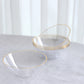 24 Pack Clear Premium Plastic Ice Cream Bowls with Gold Rim, 7oz Heavy Duty Disposable Dessert Party Bowls