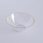 24 Pack Clear Premium Plastic Ice Cream Bowls with Gold Rim, 7oz Heavy Duty Disposable Dessert Party Bowls