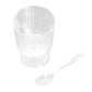 24 Pack | 5oz Clear Mini Ribbed Pedestal Plastic Dessert Cups With Spoons, Disposable Snack Cup Spoon Sets