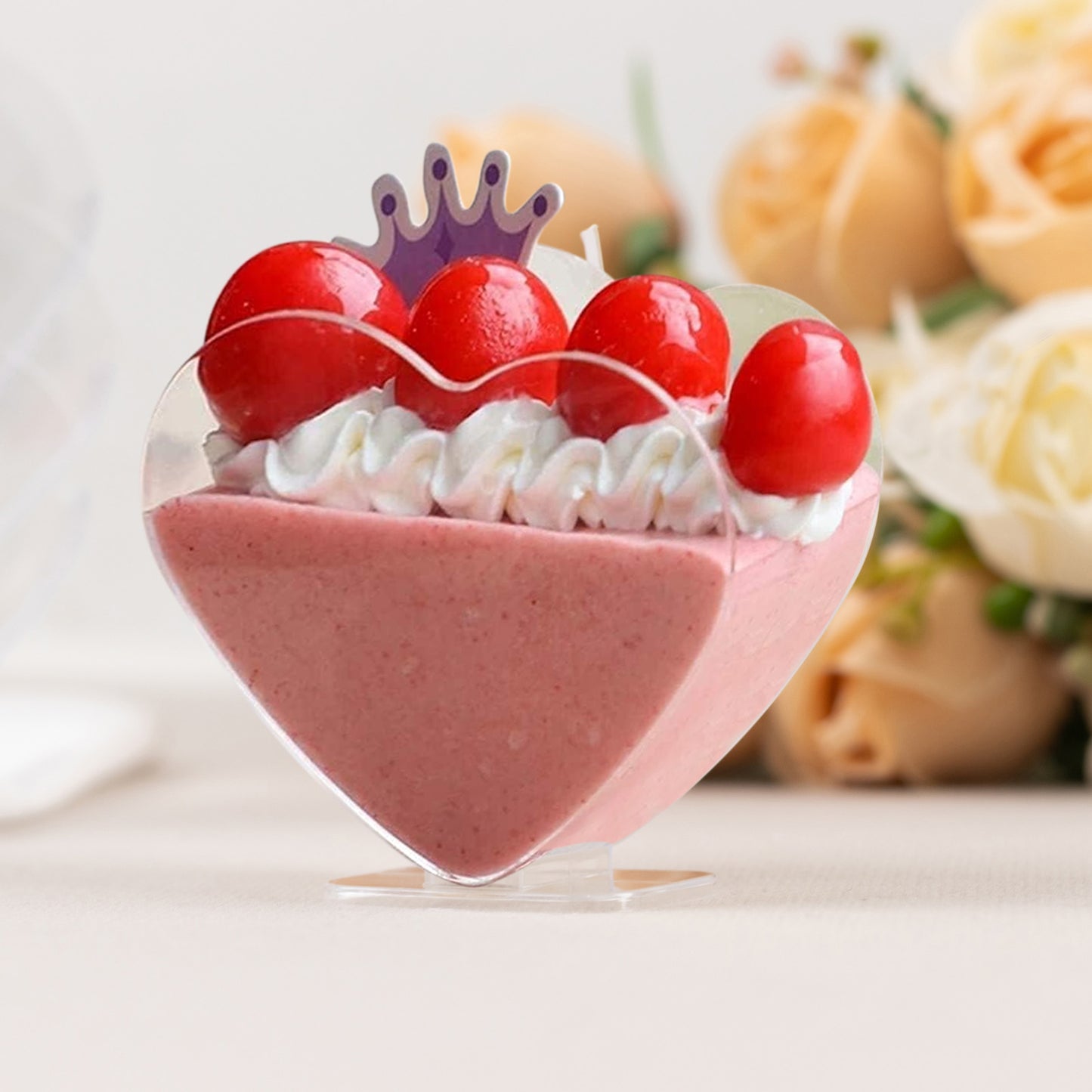 24 Pack | 2oz Mini Clear Disposable Heart-Shaped Pudding Snack Cups with Spoons, Plastic Reusable Dessert Parfait Bowl Sets