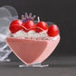 24 Pack | 2oz Mini Clear Disposable Heart-Shaped Pudding Snack Cups with Spoons, Plastic Reusable Dessert Parfait Bowl Sets