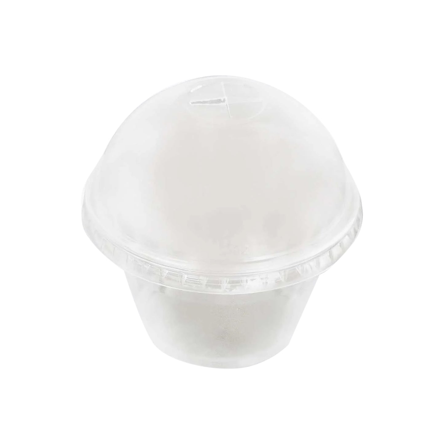 50 Pack Clear Dome Lid Disposable Ice Cream Fruit Cups, 7oz Plastic Pudding Dessert Parfait Cups