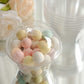 50 Pack Clear Dome Lid Disposable Ice Cream Fruit Cups, 7oz Plastic Pudding Dessert Parfait Cups