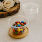 50 Pack Clear Dome Lid Disposable Ice Cream Fruit Cups, 7oz Plastic Pudding Dessert Parfait Cups