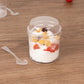 24 Pack Clear Ribbed Plastic Parfait Ice Cream Cups with Lids and Spoons, 5oz Mini Disposable Fruit Dessert Cups - 3"