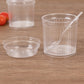 24 Pack Clear Ribbed Plastic Parfait Ice Cream Cups with Lids and Spoons, 5oz Mini Disposable Fruit Dessert Cups - 3"