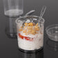 24 Pack Clear Ribbed Plastic Parfait Ice Cream Cups with Lids and Spoons, 5oz Mini Disposable Fruit Dessert Cups - 3"