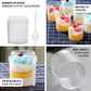24 Pack Clear Ribbed Plastic Parfait Ice Cream Cups with Lids and Spoons, 5oz Mini Disposable Fruit Dessert Cups - 3"