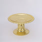 12 Pack | 5" Gold Mirror Finish Mini Plastic Pedestal Cake Stands With Beaded Rim, Disposable Round Cupcake Dessert Display Serving Plates