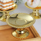 12 Pack | 5" Gold Mirror Finish Mini Plastic Pedestal Cake Stands With Beaded Rim, Disposable Round Cupcake Dessert Display Serving Plates