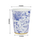 24 Pack Disposable Paper Cups in White Light Blue French Toile Pattern with Gold Rim, Elegant Party Cups - 9oz