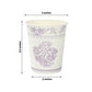 24 Pack Disposable Paper Cups in White Lavender Damask Floral Pattern, Elegant Party Cups - 9oz