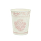 24 Pack Disposable Paper Cups in White Pink Damask Floral Pattern, Elegant Party Cups - 9oz