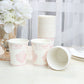 24 Pack Disposable Paper Cups in White Pink Damask Floral Pattern, Elegant Party Cups - 9oz