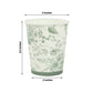 24 Pack Disposable Paper Cups in White Sage Green French Toile Pattern, Elegant Party Cups - 9oz