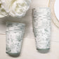 24 Pack Disposable Paper Cups in White Sage Green French Toile Pattern, Elegant Party Cups - 9oz