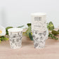 50-Pack Paper Cups in White with Black French Toile Print - Stylish Disposable Floral Party Cups for Weddings & All Purpose Use 9oz