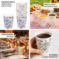 50-Pack Paper Cups French Toile Print - Stylish Disposable Floral Party Cups 9oz