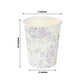 24 Pack 9oz French Toile Party Cups, Matte Lavender and White Elegant Disposable Paper Cups