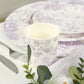 24 Pack 9oz French Toile Party Cups, Matte Lavender and White Elegant Disposable Paper Cups