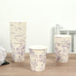 24 Pack 9oz French Toile Party Cups, Matte Lavender and White Elegant Disposable Paper Cups