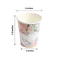 24 Pack | 9oz Peony Flower Gold Foil Elegant Wedding Shower Paper Cups, Disposable Party Cups