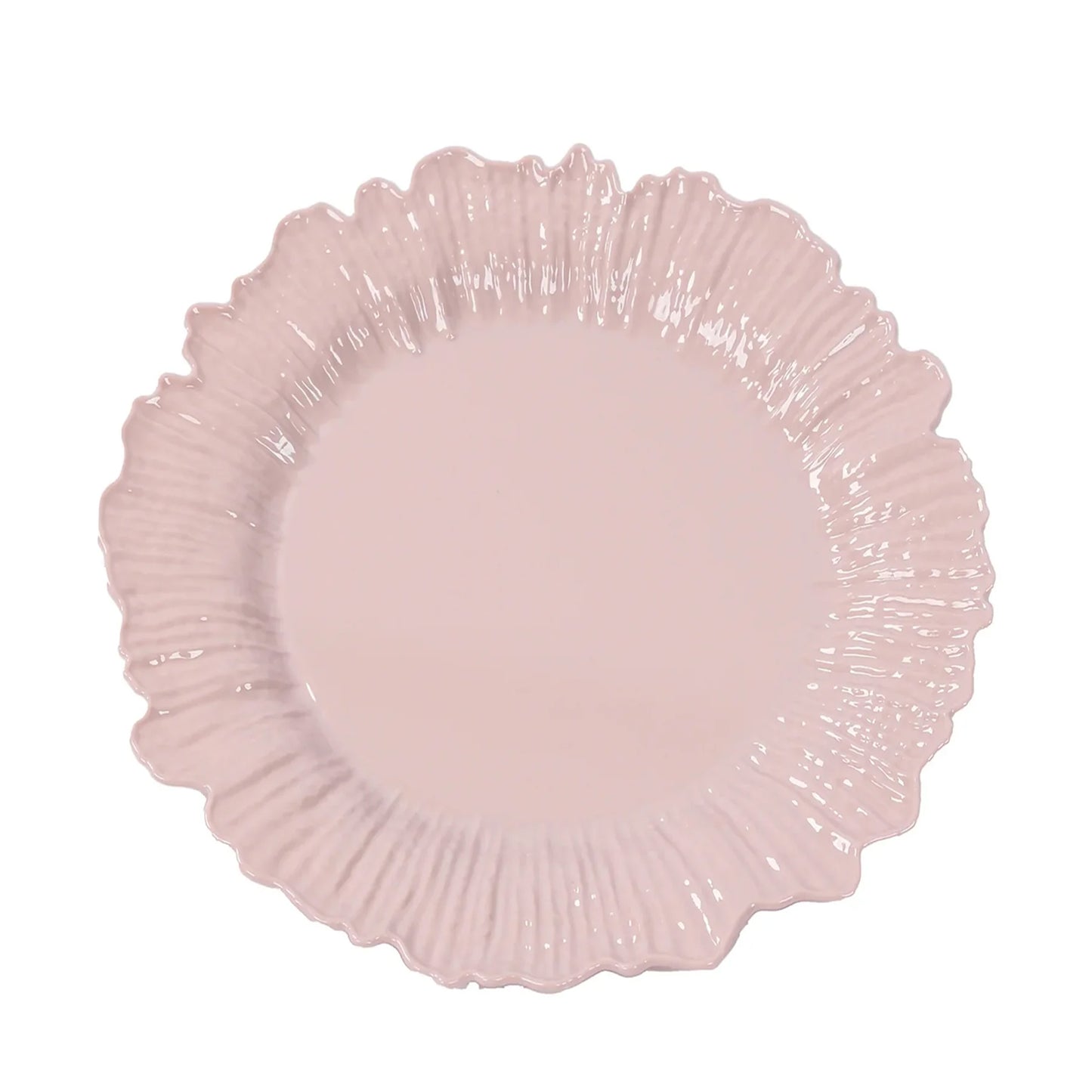 20-Pack 10" Plastic Dinner Plates – Blush Reef Design Party Plates – Elegant Disposable Tableware