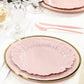 20-Pack 10" Plastic Dinner Plates – Blush Reef Design Party Plates – Elegant Disposable Tableware