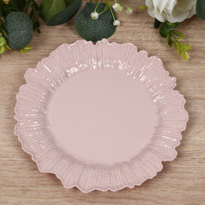 20-Pack Blush Reef Design Plastic Dinner Plates – 10"
